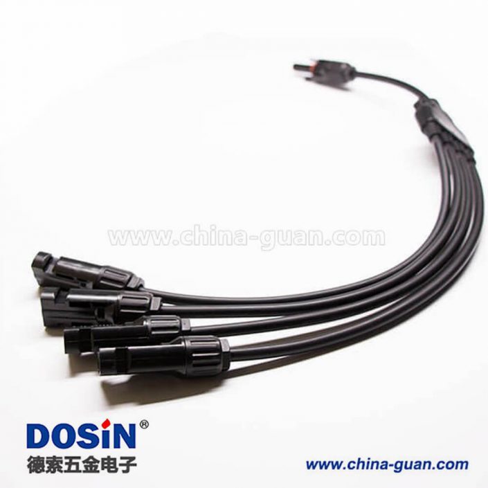 MC4光伏連接器一出四分支一套接線防水 MC4光伏連接器一出四分支一套接線防水