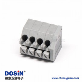 彈簧式端子4孔4芯2.5mm灰色直式插板接線連接器 彈簧式端子4孔4芯2.5mm灰色直式插板接線連接器