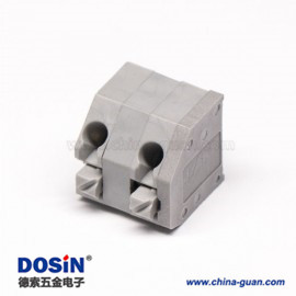 彈簧式PCB接線端子2孔斜對角2芯板端插板式灰色端子接線 彈簧式PCB接線端子2孔斜對角2芯板端插板式灰色端子接線