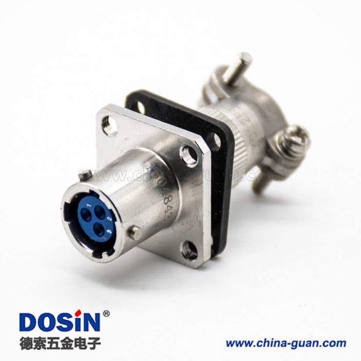 母插座3芯直式卡口連接12殼體面板安裝4孔法蘭焊接XCE連接器 母插座3芯直式卡口連接12殼體面板安裝4孔法蘭焊接XCE連接器