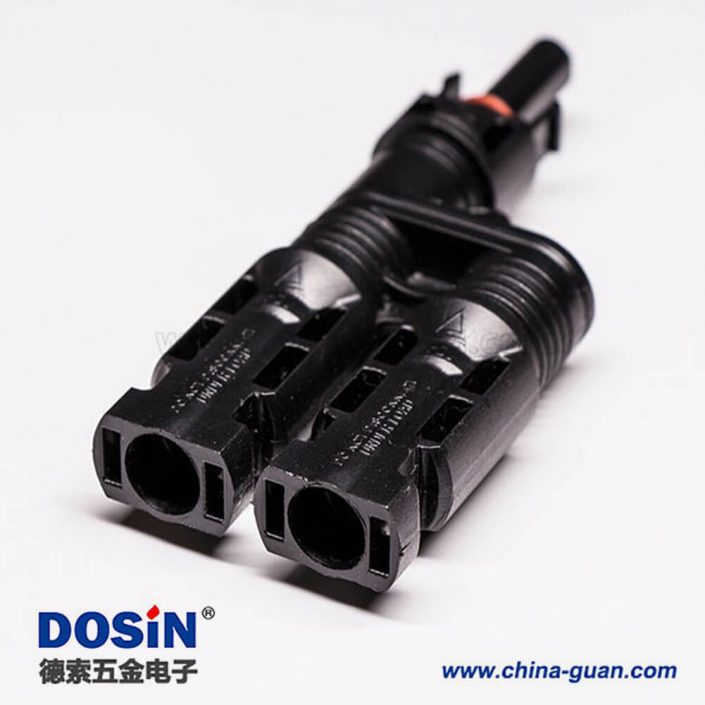 Mc4太陽能連接器 T型一公轉二母分支接插件 Mc4太陽能連接器 T型一公轉二母分支接插件