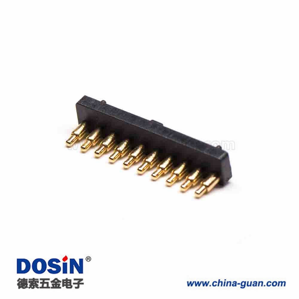 Pogo Pin 探針式連接器多Pin型側(cè)放式間距2.2MM單排10芯普通單頭 Pogo Pin 探針式連接器多Pin型側(cè)放式間距2.2MM單排10芯普通單頭