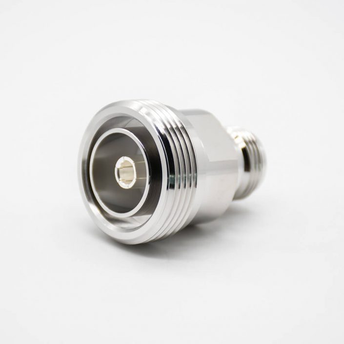 1 N母頭轉(zhuǎn)DIN7/16母頭RF轉(zhuǎn)接頭直式鍍鎳同軸連接器