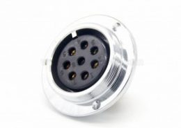 8芯航空插座GX48直式反裝母插座圓盤法蘭安裝