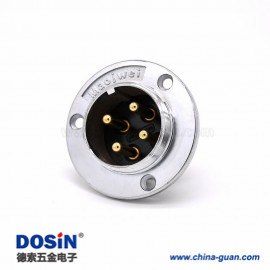 1 4芯航空插座 GX48三孔圓形法蘭公頭常規(guī)插座