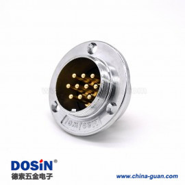 1 10芯航空插座 GX48三孔圓形直式常規(guī)公插座