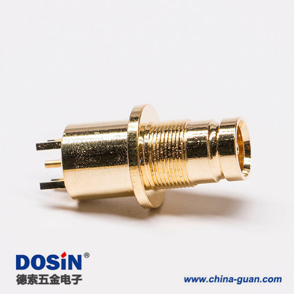 10-2 鍍金1.6/5.6母頭DIN射頻連接器接pcb板