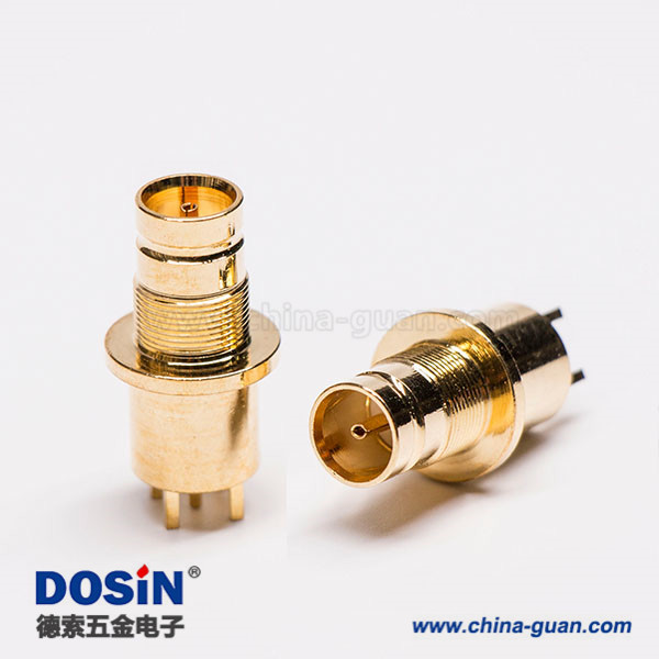 10-4 鍍金1.6/5.6母頭DIN射頻連接器接pcb板