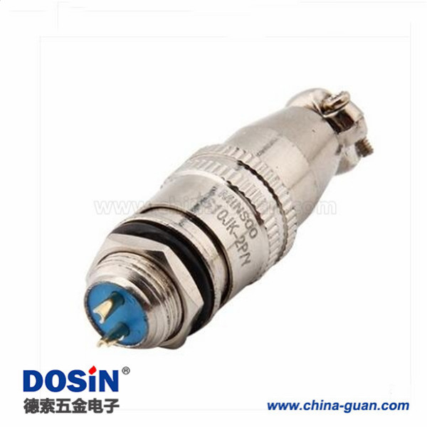 167 航空插頭XS10-2芯 銅芯鍍金開孔10mm