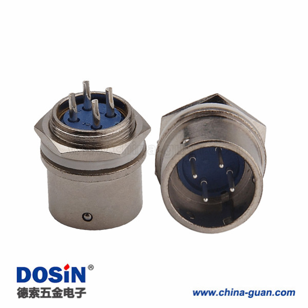 185 航空插頭XS16 4芯公頭面板安裝直式連接器