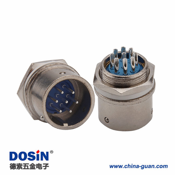 189 XS16 8芯航空插頭公頭面板安裝座子