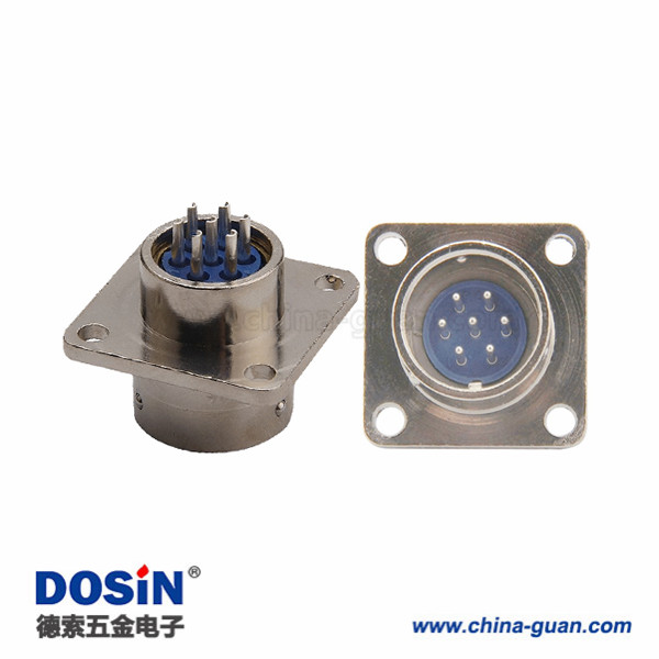 195 航空頭XS16 7芯公頭四孔法蘭插座