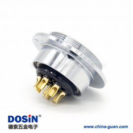 2 8芯航空插座GX48直式反裝母插座圓盤法蘭安裝