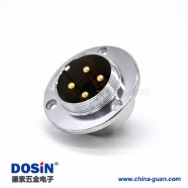 2 4芯航空插座 GX48三孔圓形法蘭公頭常規(guī)插座