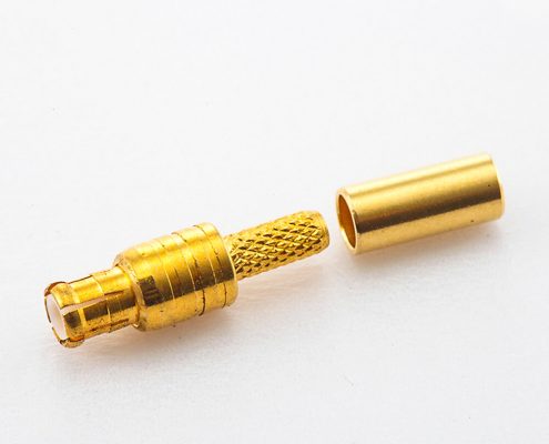 RG174接頭MCX壓接式接頭公頭直式銅鍍金50Ω