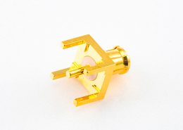 PCB插板MCX接頭焊接公頭直式銅鍍金50Ω