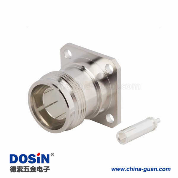 4310-connector-jack-straight-4-hole-flange-for-085-semi-rigid-waterproof 4.3-10連接器四孔法蘭直式母頭半剛性低IPM接.085"線