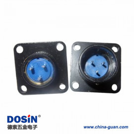 7038 電連接器XS16 3芯黑色電泳正裝航空插頭