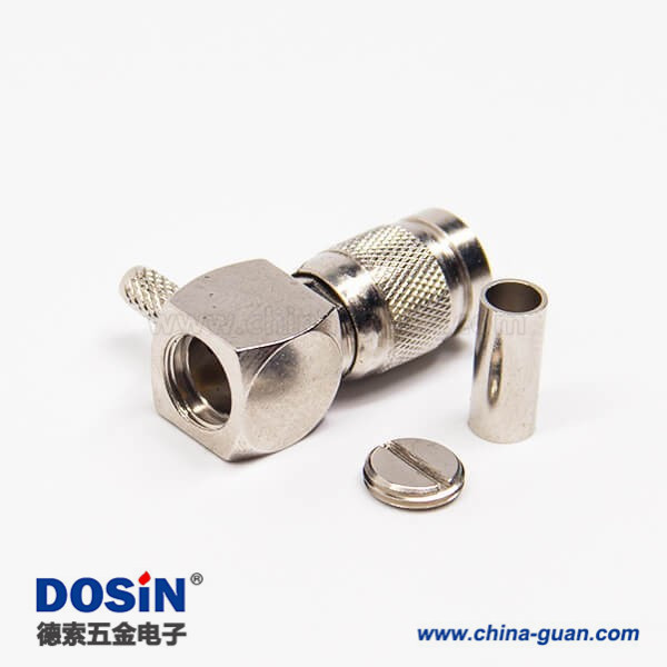 din-1023-connector-right-angle-male-crimp-type-for-coaxial-connector(2) DIN型連接器1.0/2.3 彎式90度公頭壓接式接同軸線纜