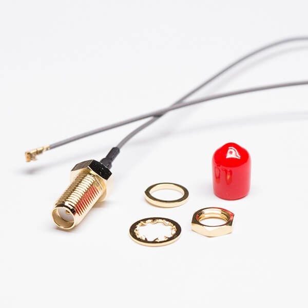 SMA線材(直式前鎖穿墻防塵母頭11.4牙)接灰色同軸線纜RF1.13 接IPEXⅠ