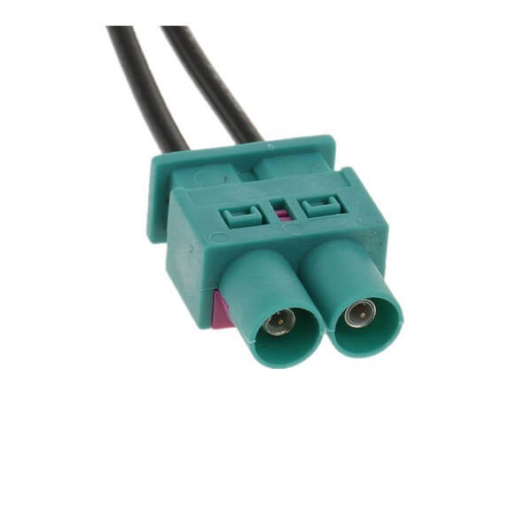 Fakra Z公接頭雙頭轉單母頭GPS延長線RG174線長30CM