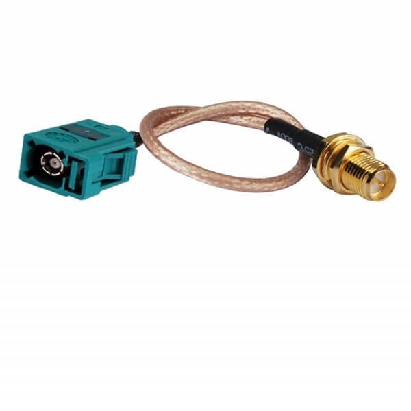 sma-coaxial-extension-cable-connector-fakra-z-female-to-rp-sma-jack-bulkhead-straight-rg316-30cm Fakra連接器生產(chǎn)商專供Z型法卡母頭轉(zhuǎn)反極SMA母頭接RG316線30CM