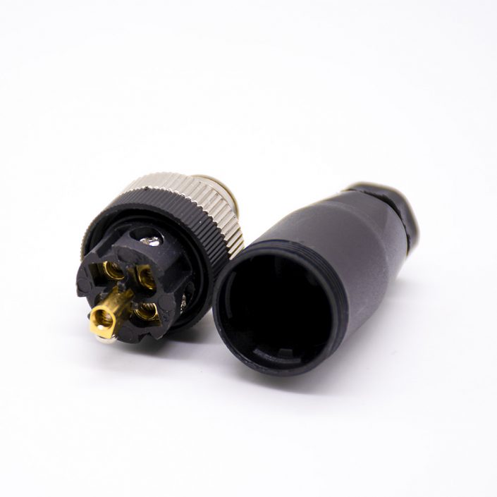 10 (6) m12連接器5針母頭直式前鎖板焊線B編碼編碼