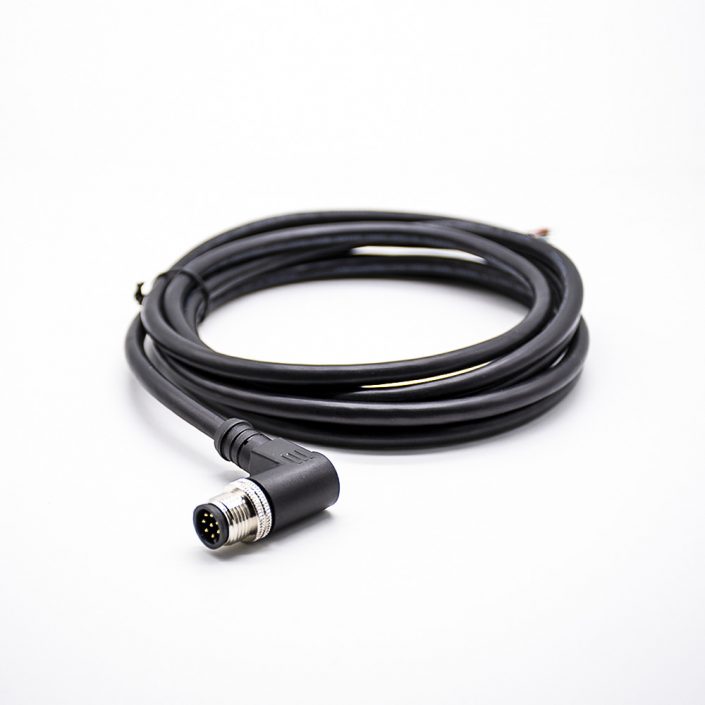 30 (3) M12標(biāo)準(zhǔn)電纜A編碼8芯母頭彎式180度注塑線2米不帶屏蔽