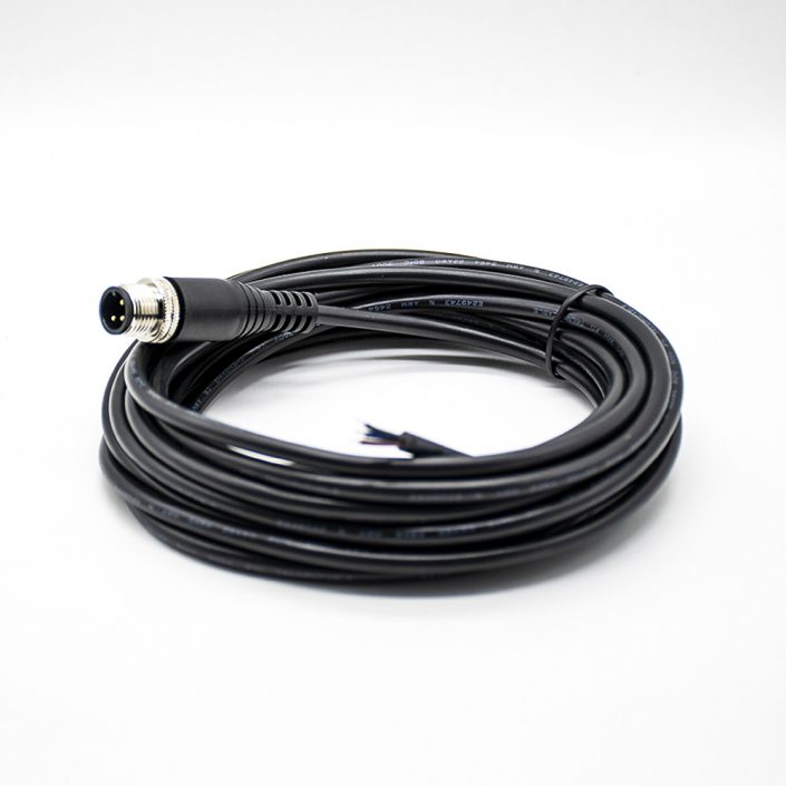 76 (3) M12注塑線3芯公頭A型直頭帶單邊線5米