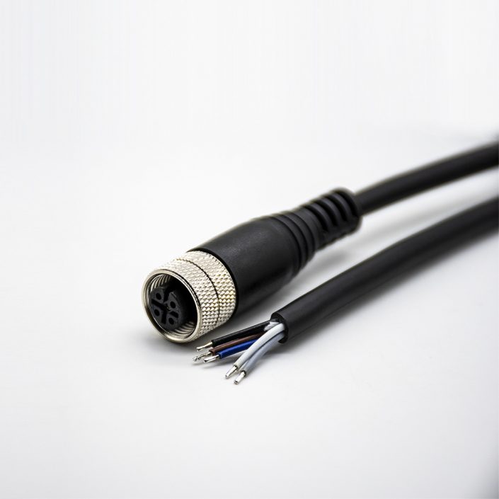 83 (2) 5芯M12接頭母頭直式A型不帶屏蔽接單邊線5米