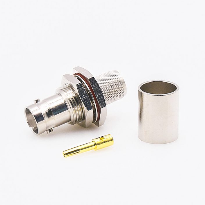 EB-001-0299 BNC連接器前鎖穿墻防水直式母頭接線壓接用于lmr400接線