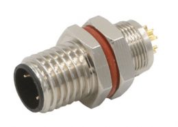 M8連接器公頭A型板端后鎖3芯焊線連接器