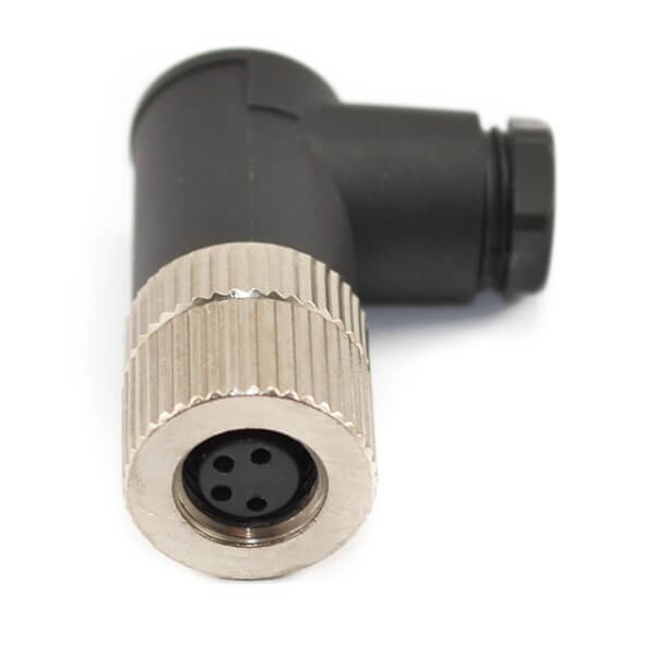 EB-400-1073 M8彎角防水插頭90度母插頭4芯A型組裝式接線航空插頭