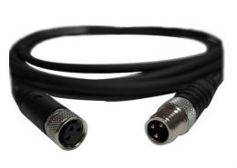 M8公轉(zhuǎn)母3芯焊線注塑成型式直式公插頭轉(zhuǎn)母插頭接1米24AWG線