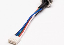 M8接Molex端子連接器B型板端前鎖5芯直式防水公插座轉Molex端子線50CM 24AWG線