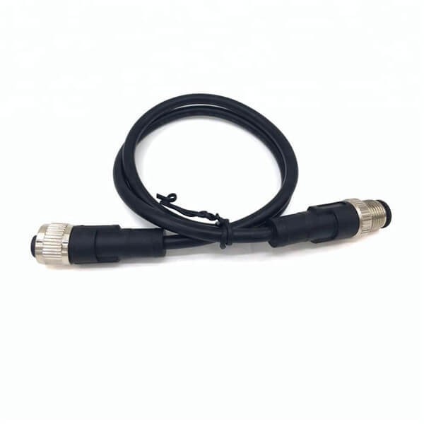 EB-400-2029 M12 電纜接頭雙頭防水4芯黑色線纜 總線連接器