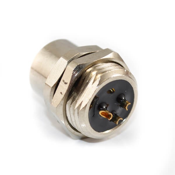 EB-400-2032 M12 3芯母頭A扣直式后鎖板焊線座子工業連接器防水頭