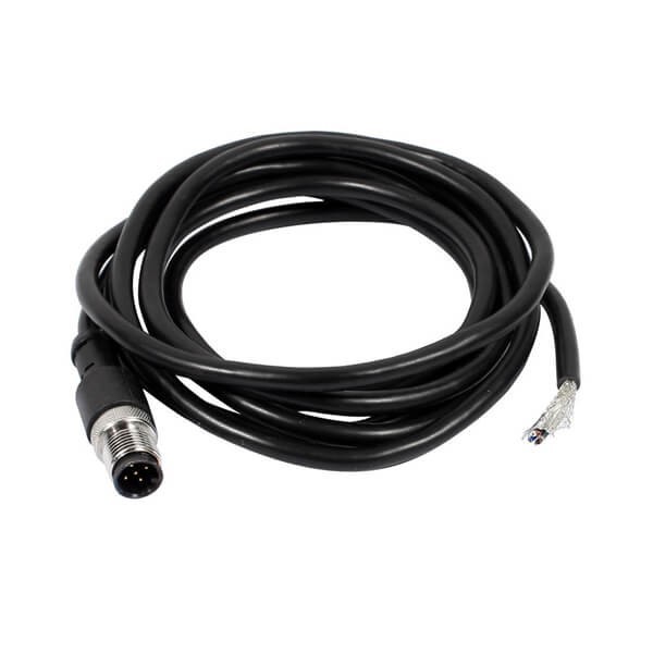 M12電纜直公頭5針帶線1.5M AWG22連接器通訊設備A扣不帶屏蔽插頭配件