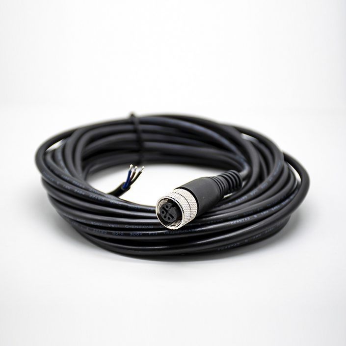 EB-400-2334 3芯M12接頭A編碼母頭直式防水不帶屏蔽帶線5M