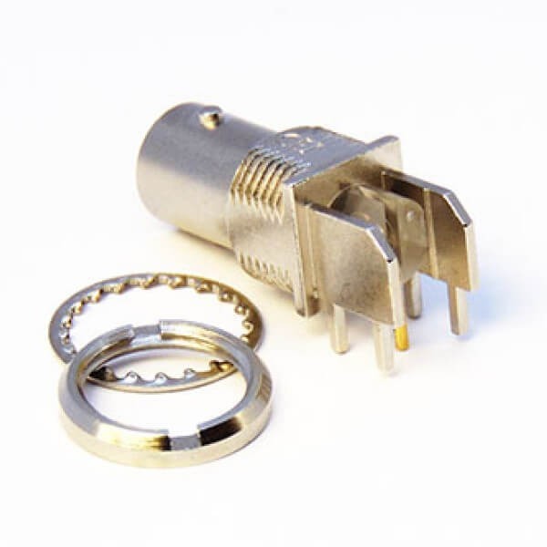 hd-bnc-pcb-mount-female-right-angled-through-hole-nickel-plating(1) 彎式插板BNC鍍鎳母頭螺紋連接板端插座