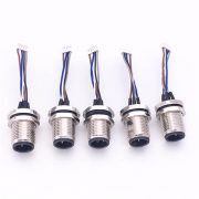 m12 5 pin wire (2) M12 8芯線 A Code 前鎖板焊線座子帶端子線30CM AWG24帶屏蔽