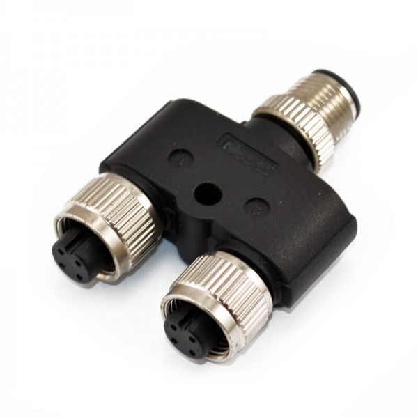 m12 adaptor 4pin pole (4) M12轉(zhuǎn)接頭Y型A編碼4芯公轉(zhuǎn)雙母M12轉(zhuǎn)M12