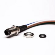 m8 8pin cable (3) M88芯航空插座防水前鎖直式焊線式A型公航空插座接50CM 26AWG線