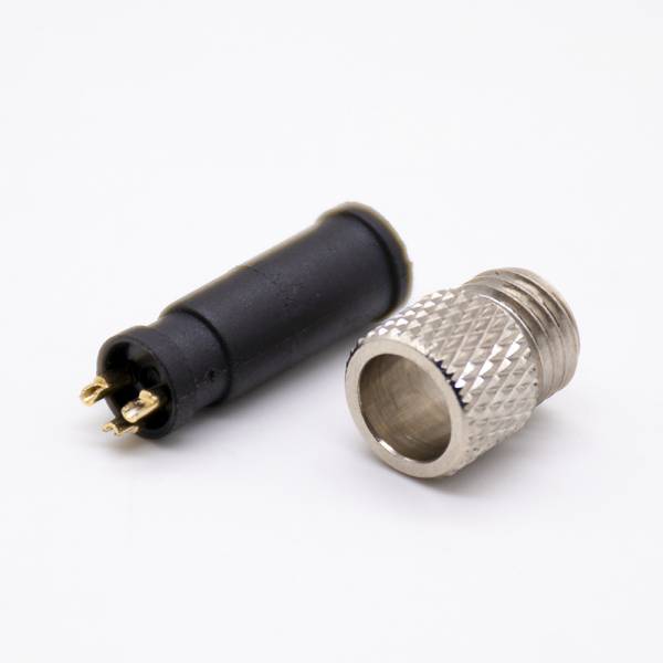 m8連接器3芯注塑公頭直式接線焊杯不帶屏蔽