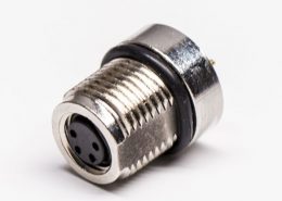 M8PCB連接器板端前鎖A型4芯直式防水母座連接器