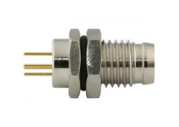 M8 PCB連接器直式板端前鎖螺紋連接器A型4芯公座防水工業(yè)自動化連接器