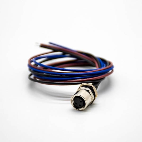 m8-rear-panel-mount-socket-3pin-famale-straight-wiring-02m-waterproof-solder-sensor-connector(4) 圓形連接器M8后鎖板3芯母頭防水直式焊線0.2米板端插座