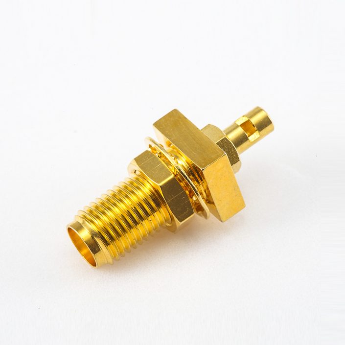 268(7) SMA接線連接器母頭直式開天窗焊接式用于RG178 / 1.37mm / 1.45mm面板安裝前鎖穿墻