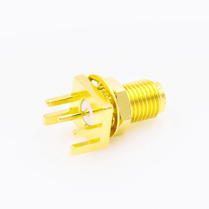 41(10) 射頻連接器SMA型母頭直式PCB安裝卡板