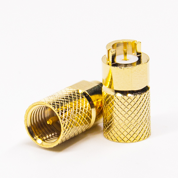 5 (1) sma型公頭直式滾花紋卡板接PCB板鍍金